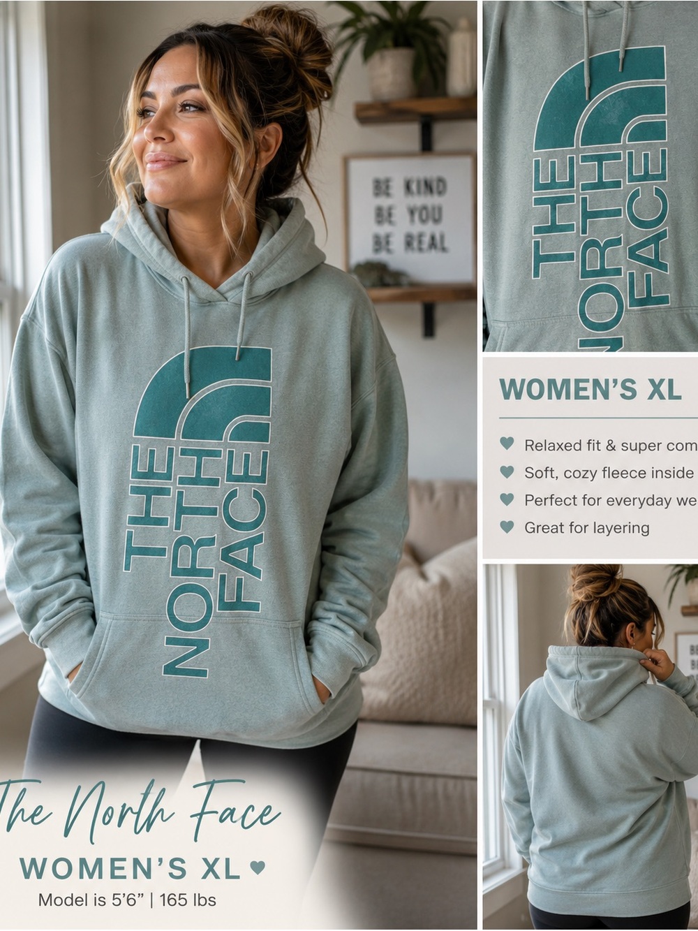 The North Face Women’s XL  Hoodie - Sage Green